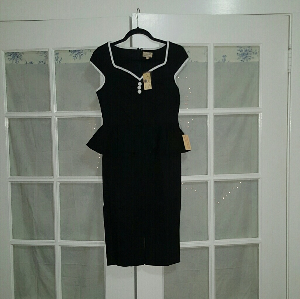 Lindy Bop size S wiggle dress with peplum waist